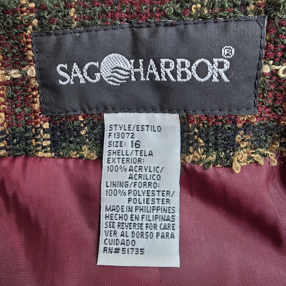 Vintage Sag Harbor Plaid Jacket - Size 16 - Picture 5 of 5